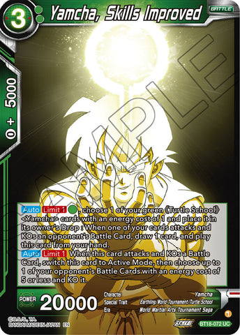 BT18-072 - Yamcha, Skills Improved - Uncommon