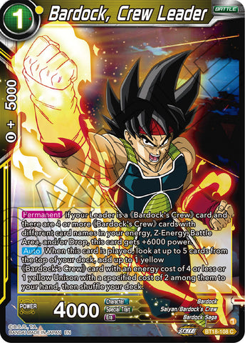 BT18-108 - Bardock, Crew Leader - Common FOIL
