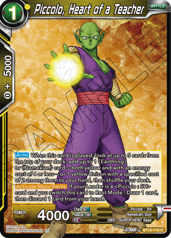 BT18-116 - Piccolo, Heart of a Teacher - Common FOIL