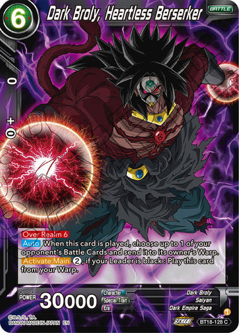 BT18-128 - Dark Broly, Heartless Berserker - Common FOIL