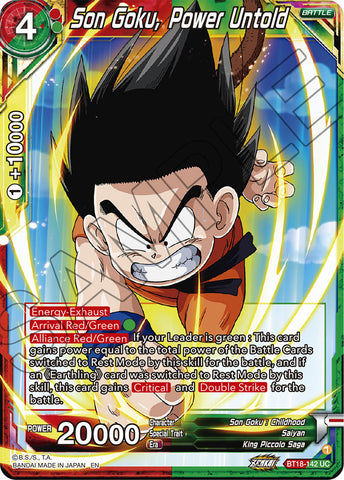 BT18-142 - Son Goku, Power Untold - Uncommon FOIL