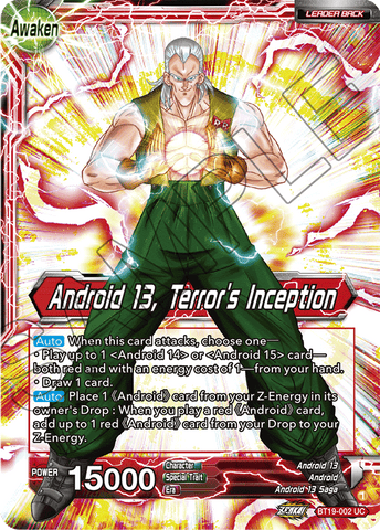 BT19-002 - Android 13, Terror's Inception - Leader - Uncommon