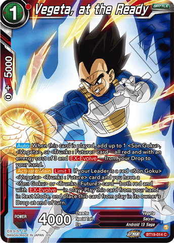 BT19-014 - Vegeta, at the Ready - Common FOIL