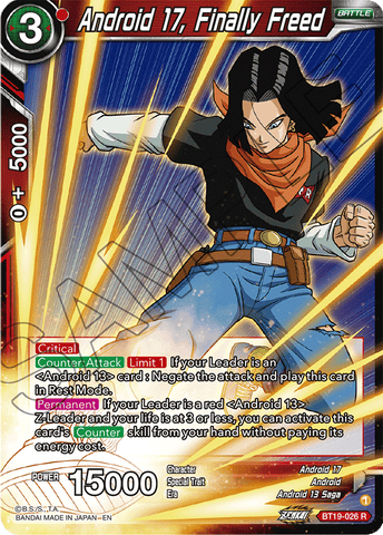 BT19-026 - Android 17, Finally Free - Rare