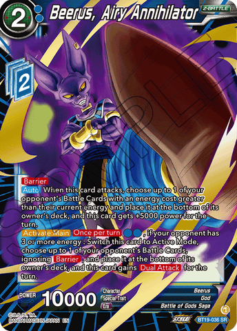 BT19-036 - Beerus, Airy Annihilator - Super Rare