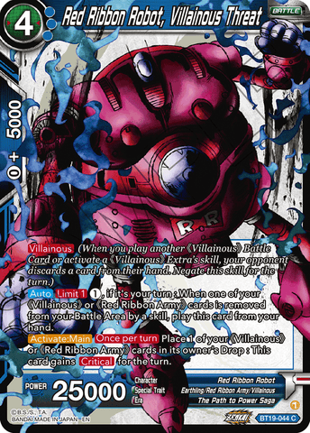 BT19-044 - Red Ribbon Robot, Villainous Threat - Common