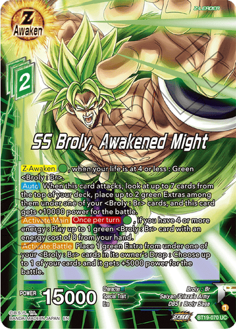 BT19-070 - SS Broly, Awakened Might - Uncommon FOIL