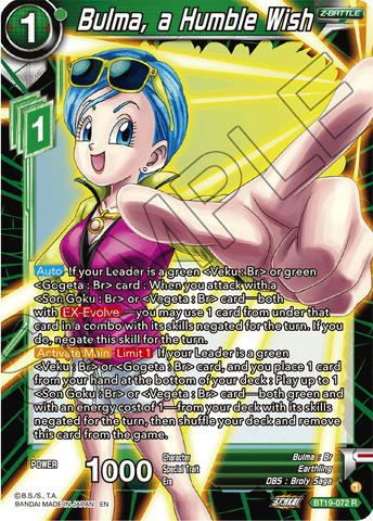 BT19-072 - Bulma, a Humble Wish - Rare