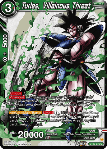 BT19-075 - Turles, Villainous Threat - Common FOIL