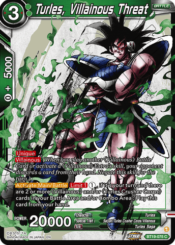 BT19-075 - Turles, Villainous Threat - Common