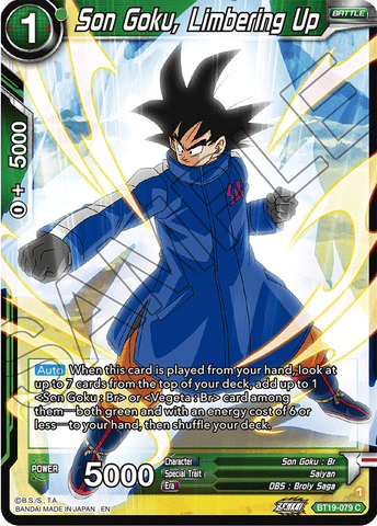 BT19-079 - Son Goku, Limbering Up - Common FOIL