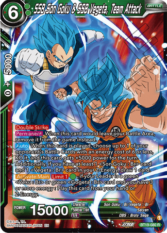 BT19-080 - SSB Son Goku & SSB Vegeta, Team Attack - Rare FOIL