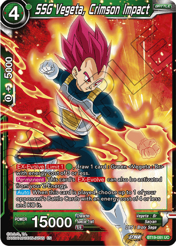 BT19-081 - SSG Vegeta, Crimson Impact - Uncommon
