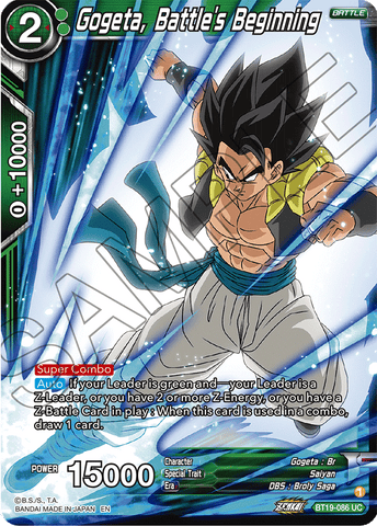 BT19-086 - Gogeta, Battle's Beginning - Uncommon