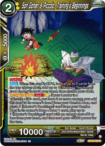 BT19-108 - Son Gohan & Piccolo, Training's Beginnings - Rare FOIL