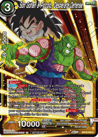 BT19-109 - Son Gohan & Piccolo, Desperate Defense - Common FOIL