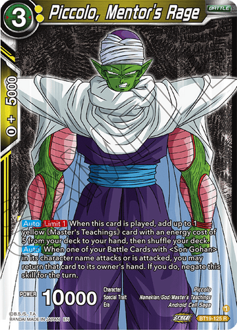 BT19-125 - Piccolo, Mentor's Rage - Rare