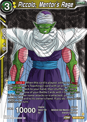 BT19-125 - Piccolo, Mentor's Rage - Rare FOIL