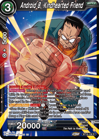 BT19-136 - Android 8, Kindhearted Friend - Rare FOIL