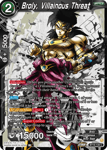 BT19-139 - Broly, Villainous Threat - Common FOIL