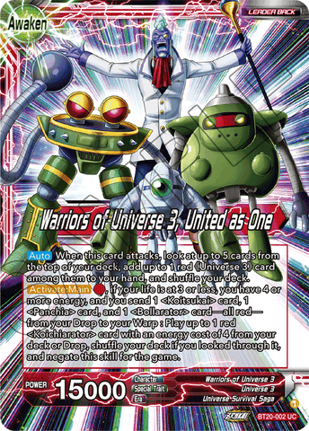 BT20-002 - Warriors of Universe 3, United as One - Leader - Uncommon