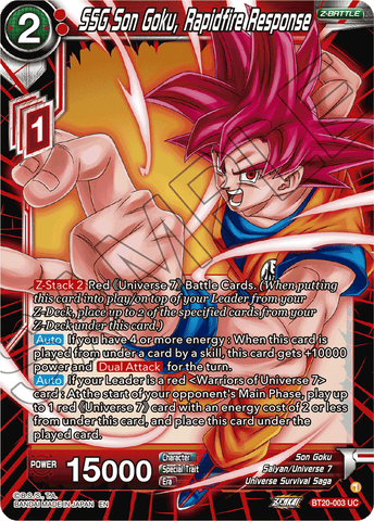 BT20-003 - SSG Son Goku, Rapidfire Response - Uncommon
