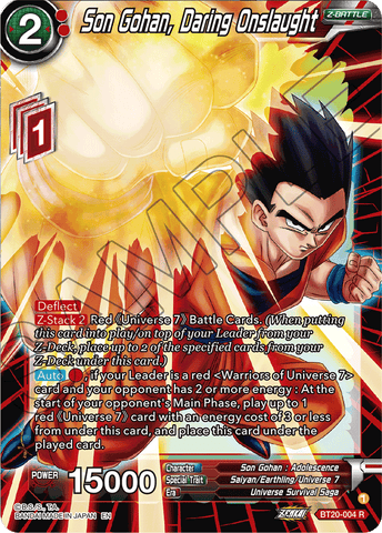 BT20-004 - Son Gohan, Daring Onslaught - Rare FOIL
