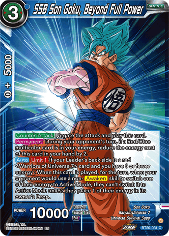 BT20-031 - SSB Son Goku, Beyond Full Power - Common