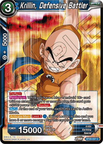 BT20-037 - Krillin, Defensive Battler - Common FOIL