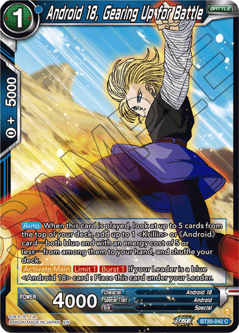 BT20-042 - Android 18, Gearing Up for Battle - Common FOIL