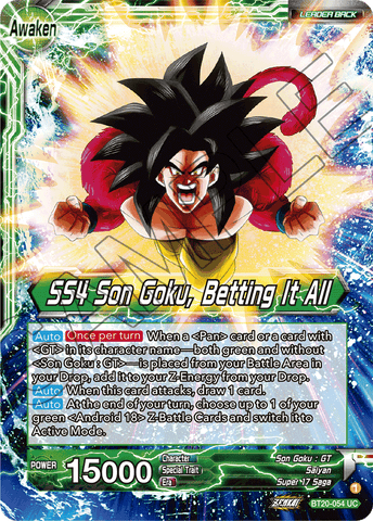 BT20-054 - SS4 Son Goku, Betting It All - Leader - Uncommon