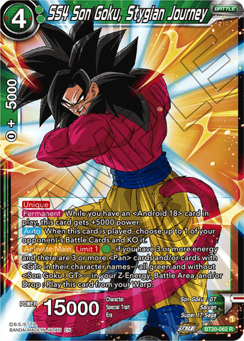 BT20-062 - SS4 Son Goku, Stygian Journey - Rare