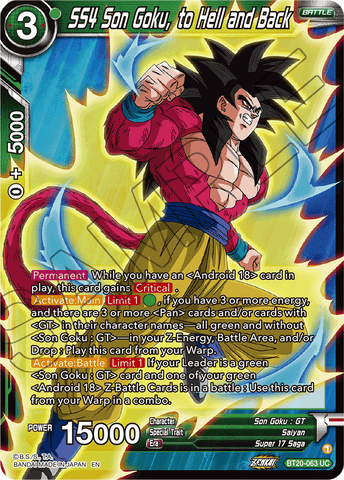 BT20-063 - SS4 Son Goku, to Hell and Back - Uncommon