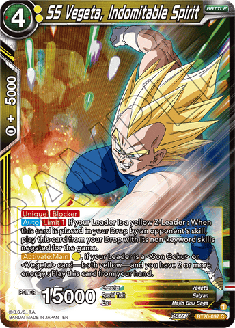 BT20-097 - SS Vegeta, Indomitable Spirit - Common FOIL