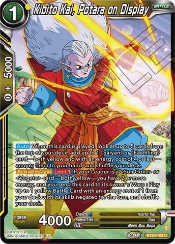 BT20-103 - Kibito Kai, Potara on Display - Common FOIL
