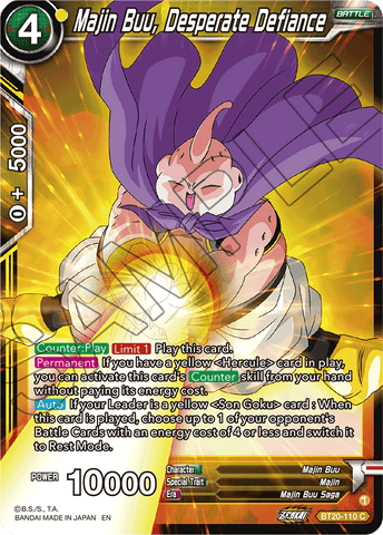 BT20-110 - Majin Buu, Desperate Defiance - Common FOIL