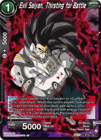 BT20-128 - Evil Saiyan, Thirsting for Battle - Common FOIL