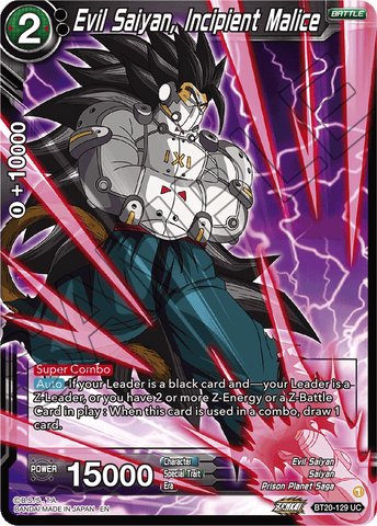 BT20-129 - Evil Saiyan, Incipient Malice - Uncommon FOIL