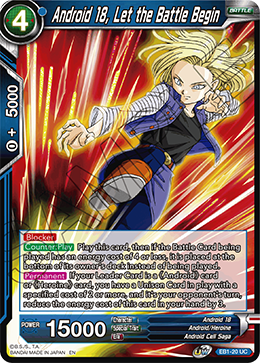 EB1-20 - Android 18, Let the Battle Begin - Uncommon