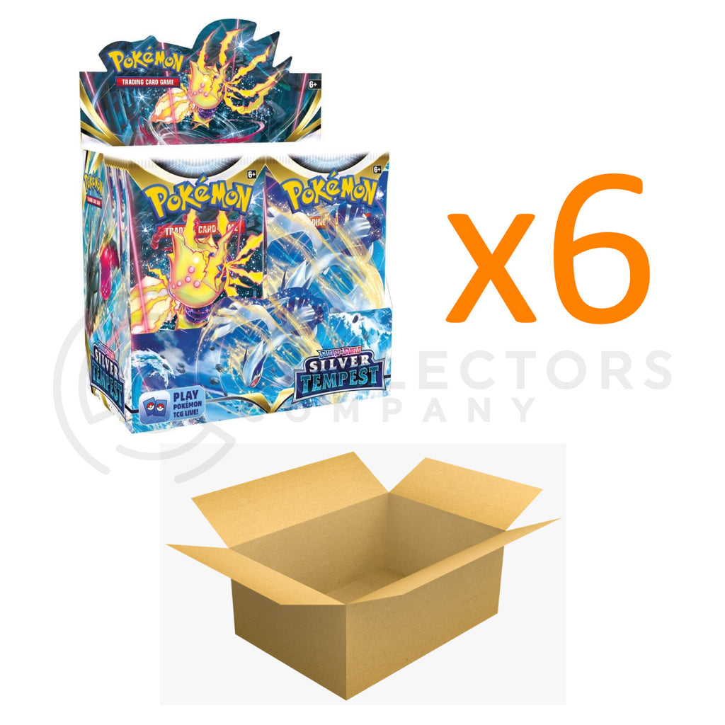 Pokemon - Sword & Shield - Silver Tempest Booster Box CASE (x6 Boxes) Collectors Company Pokemon - Sword & Shield - Silver Tempest Booster Box CASE (x6 Boxes) Collectors Company